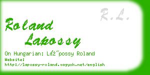 roland lapossy business card